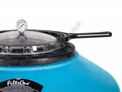 Gemaş Filtrone-LLT  615mm 15m³/h 1,5'' Geniş Şeffaf Kapaklı Yandan Çok Yollu Vanalı Plastik Kum Filtresi
